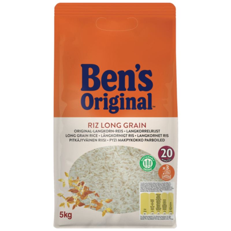 Ben's Original Langkornreis 5 kg – Aromatischer Spitzenreis für vielseitige Gerichte